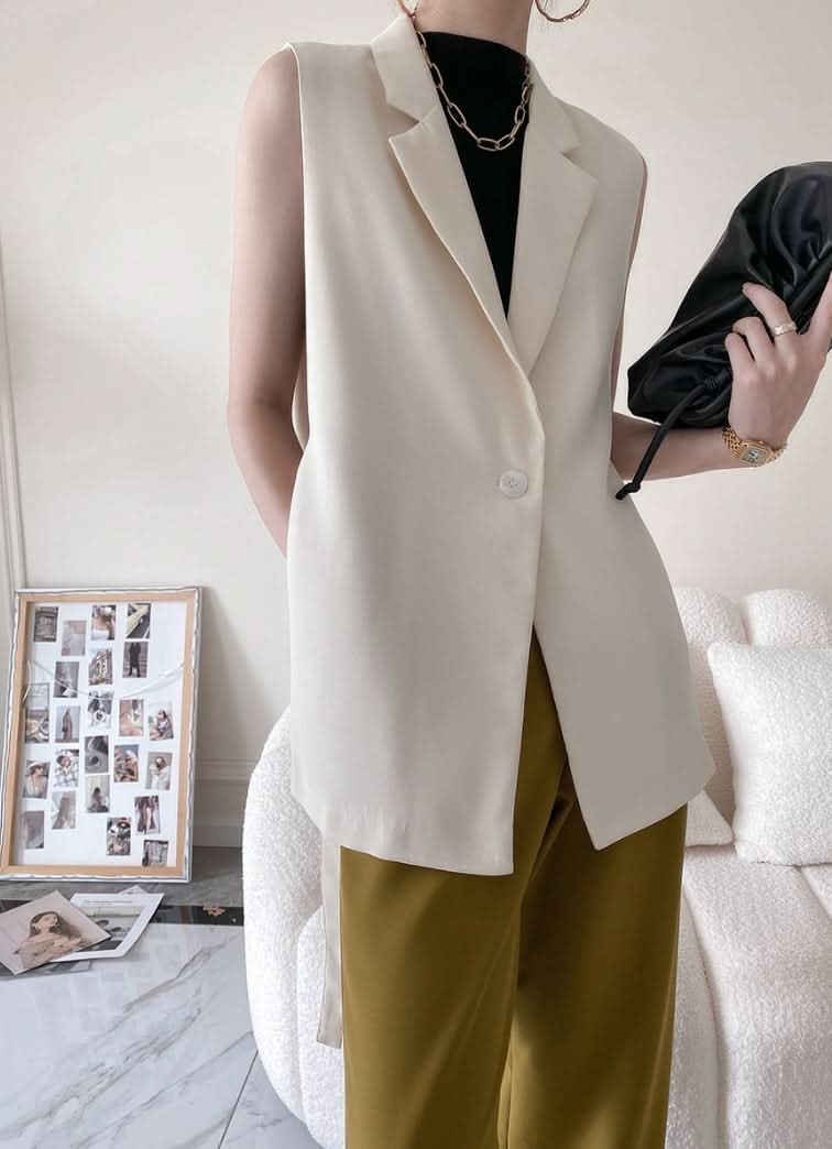 ベーシックカラーノースリーブジャケット 2色展開 - select store mirror meベーシックカラーノースリーブジャケット 2色展開197250502mirror meselect store mirror me197250502ホワイトXS