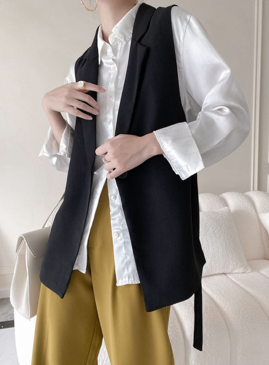 ベーシックカラーノースリーブジャケット 2色展開 - select store mirror meベーシックカラーノースリーブジャケット 2色展開197250502mirror meselect store mirror me197250502ホワイトXS