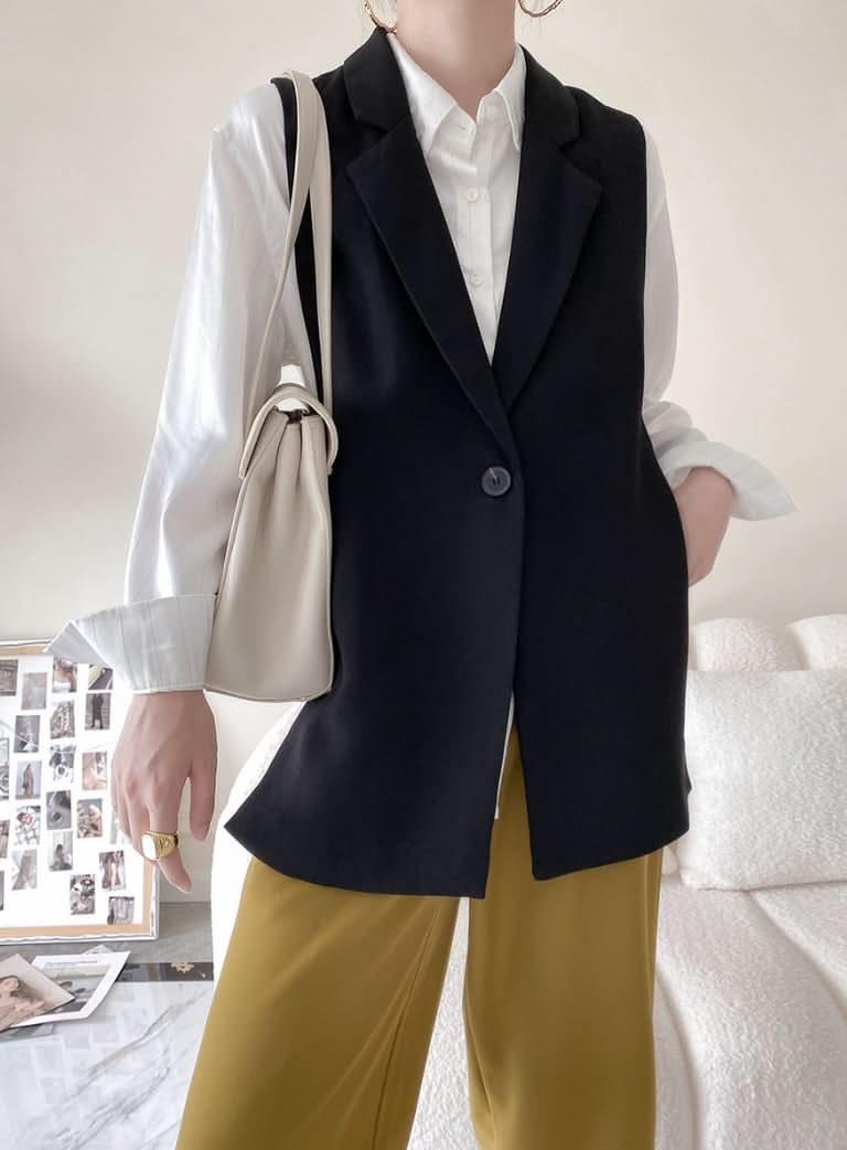 ベーシックカラーノースリーブジャケット 2色展開 - select store mirror meベーシックカラーノースリーブジャケット 2色展開197250502mirror meselect store mirror me197250502ホワイトXS