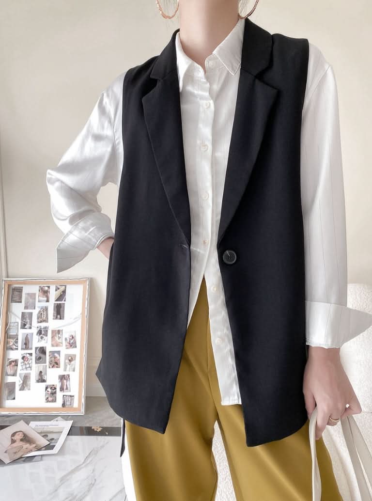 ベーシックカラーノースリーブジャケット 2色展開 - select store mirror meベーシックカラーノースリーブジャケット 2色展開197250502mirror meselect store mirror me197250502ホワイトXS