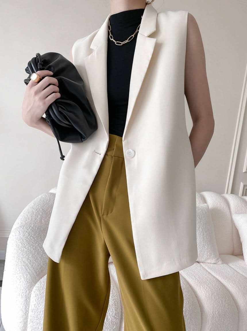 ベーシックカラーノースリーブジャケット 2色展開 - select store mirror meベーシックカラーノースリーブジャケット 2色展開197250502mirror meselect store mirror me197250502ホワイトXS