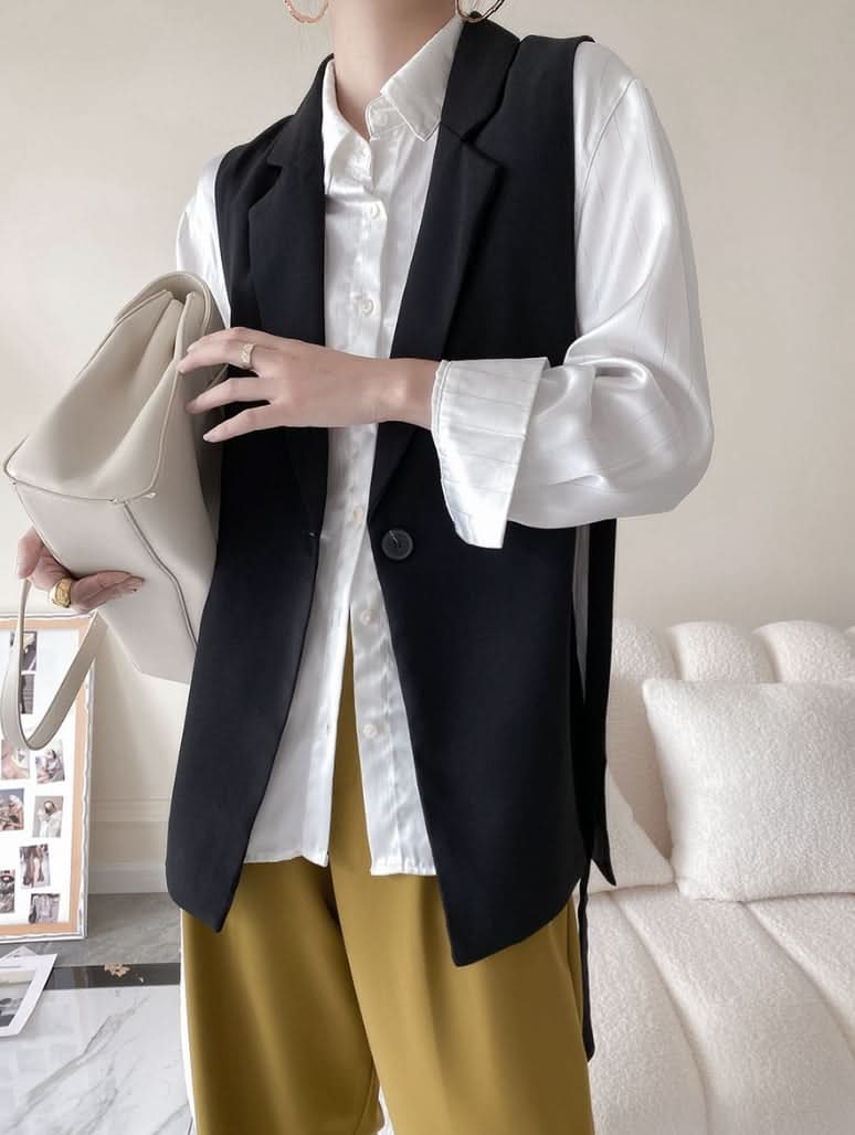 ベーシックカラーノースリーブジャケット 2色展開 - select store mirror meベーシックカラーノースリーブジャケット 2色展開197250502mirror meselect store mirror me197250502ホワイトXS