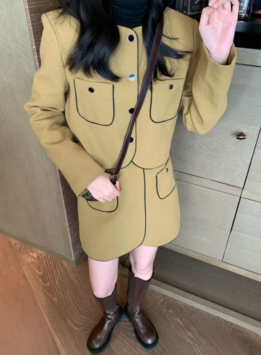 ラインノーカラーデザインミニスカートセットアップ 2色展開 - select store mirror meラインノーカラーデザインミニスカートセットアップ 2色展開198177124mirror meselect store mirror me198177124カーキS