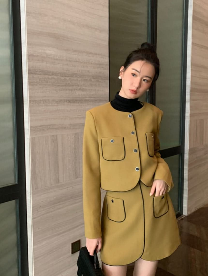 ラインノーカラーデザインミニスカートセットアップ 2色展開 - select store mirror meラインノーカラーデザインミニスカートセットアップ 2色展開198177124mirror meselect store mirror me198177124カーキS