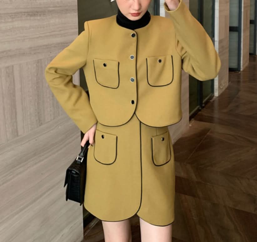 ラインノーカラーデザインミニスカートセットアップ 2色展開 - select store mirror meラインノーカラーデザインミニスカートセットアップ 2色展開198177124mirror meselect store mirror me198177124カーキS