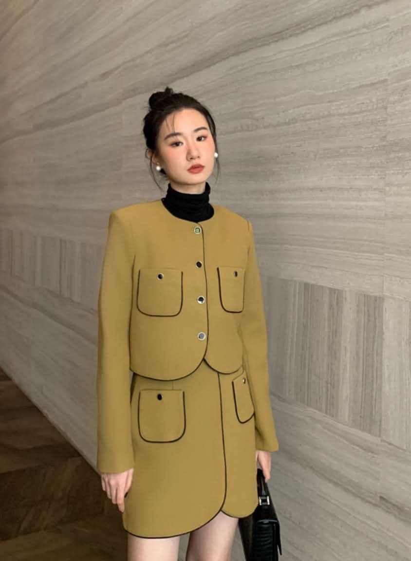 ラインノーカラーデザインミニスカートセットアップ 2色展開 - select store mirror meラインノーカラーデザインミニスカートセットアップ 2色展開198177124mirror meselect store mirror me198177124カーキS