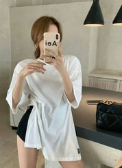 オーバーニットベスト&シャツ2点セット 2色展開 mirror me