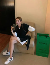 オーバーニットベスト&シャツ2点セット 2色展開 mirror me