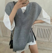 オーバーニットベスト&シャツ2点セット 2色展開 mirror me