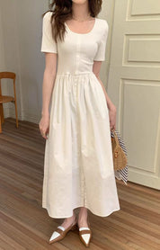 【動画あり】半袖ボタン切り替えフレアワンピース 2色展開 - select store mirror me【動画あり】半袖ボタン切り替えフレアワンピース 2色展開201806392mirror meselect store mirror me201806392ホワイトS