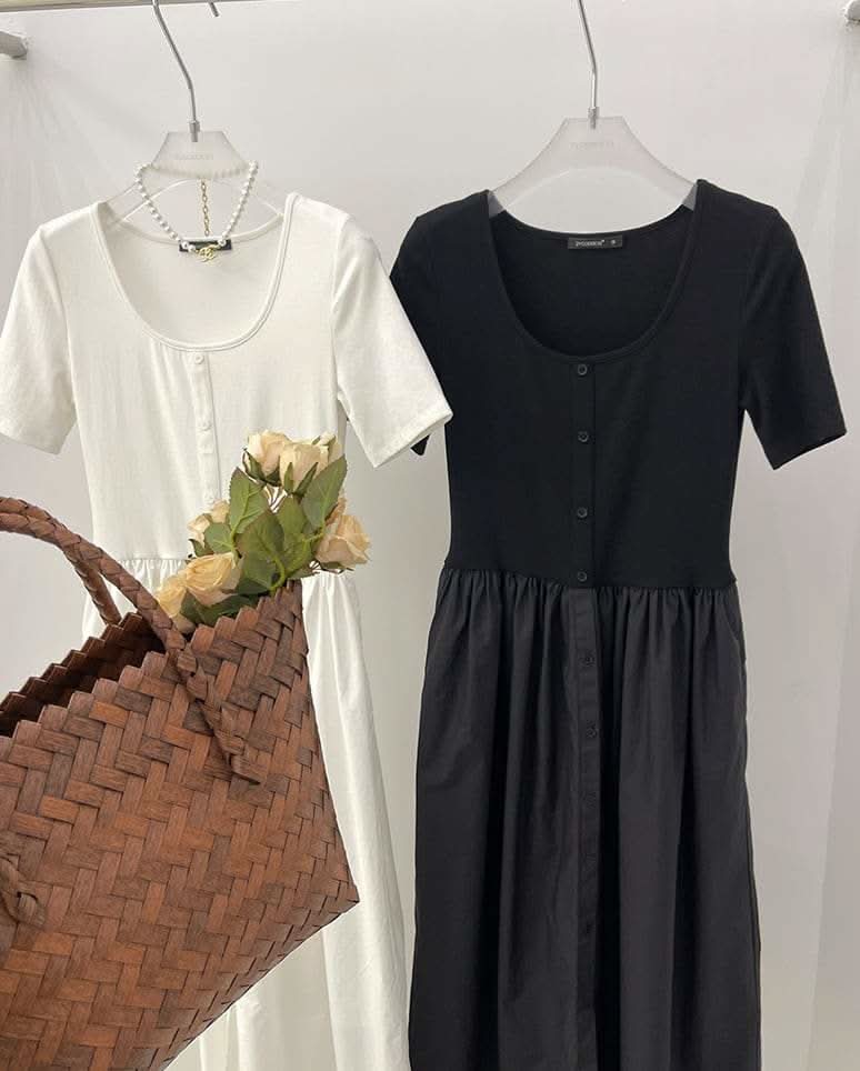 【動画あり】半袖ボタン切り替えフレアワンピース 2色展開 - select store mirror me【動画あり】半袖ボタン切り替えフレアワンピース 2色展開201806392mirror meselect store mirror me201806392ホワイトS