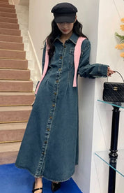 ウォッシュデニムロングフレアワンピース 2色展開 - select store mirror meウォッシュデニムロングフレアワンピース 2色展開201886658mirror meselect store mirror me201886658ライトブルーS