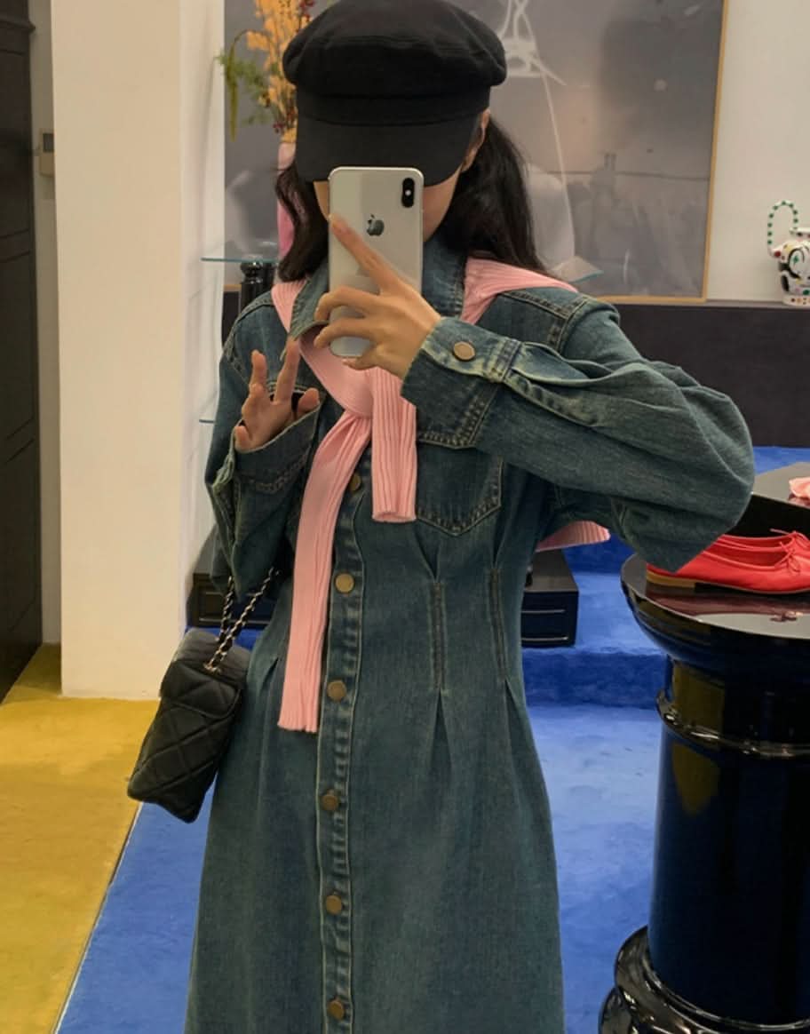 ウォッシュデニムロングフレアワンピース 2色展開 - select store mirror meウォッシュデニムロングフレアワンピース 2色展開201886658mirror meselect store mirror me201886658ライトブルーS