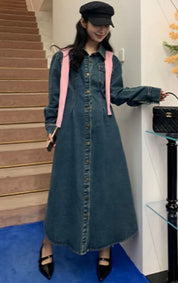 ウォッシュデニムロングフレアワンピース 2色展開 - select store mirror meウォッシュデニムロングフレアワンピース 2色展開201886658mirror meselect store mirror me201886658ライトブルーS