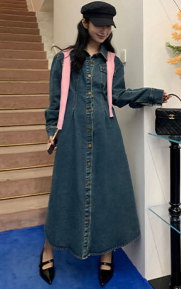 ウォッシュデニムロングフレアワンピース 2色展開 - select store mirror meウォッシュデニムロングフレアワンピース 2色展開201886658mirror meselect store mirror me201886658ライトブルーS