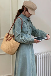 ウォッシュデニムロングフレアワンピース 2色展開 - select store mirror meウォッシュデニムロングフレアワンピース 2色展開201886658mirror meselect store mirror me201886658ライトブルーS