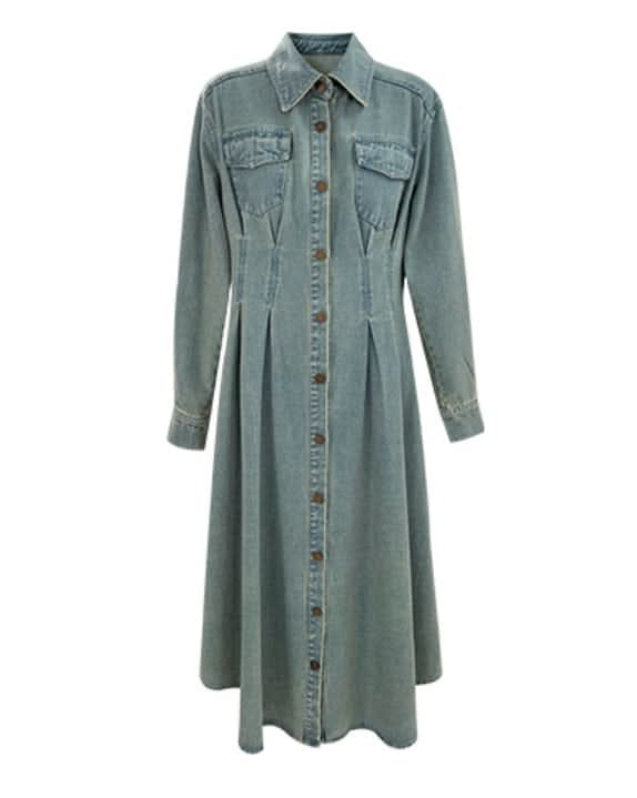 ウォッシュデニムロングフレアワンピース 2色展開 - select store mirror meウォッシュデニムロングフレアワンピース 2色展開201886658mirror meselect store mirror me201886658ライトブルーS