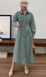 ウォッシュデニムロングフレアワンピース 2色展開 - select store mirror meウォッシュデニムロングフレアワンピース 2色展開201886658mirror meselect store mirror me201886658ライトブルーS