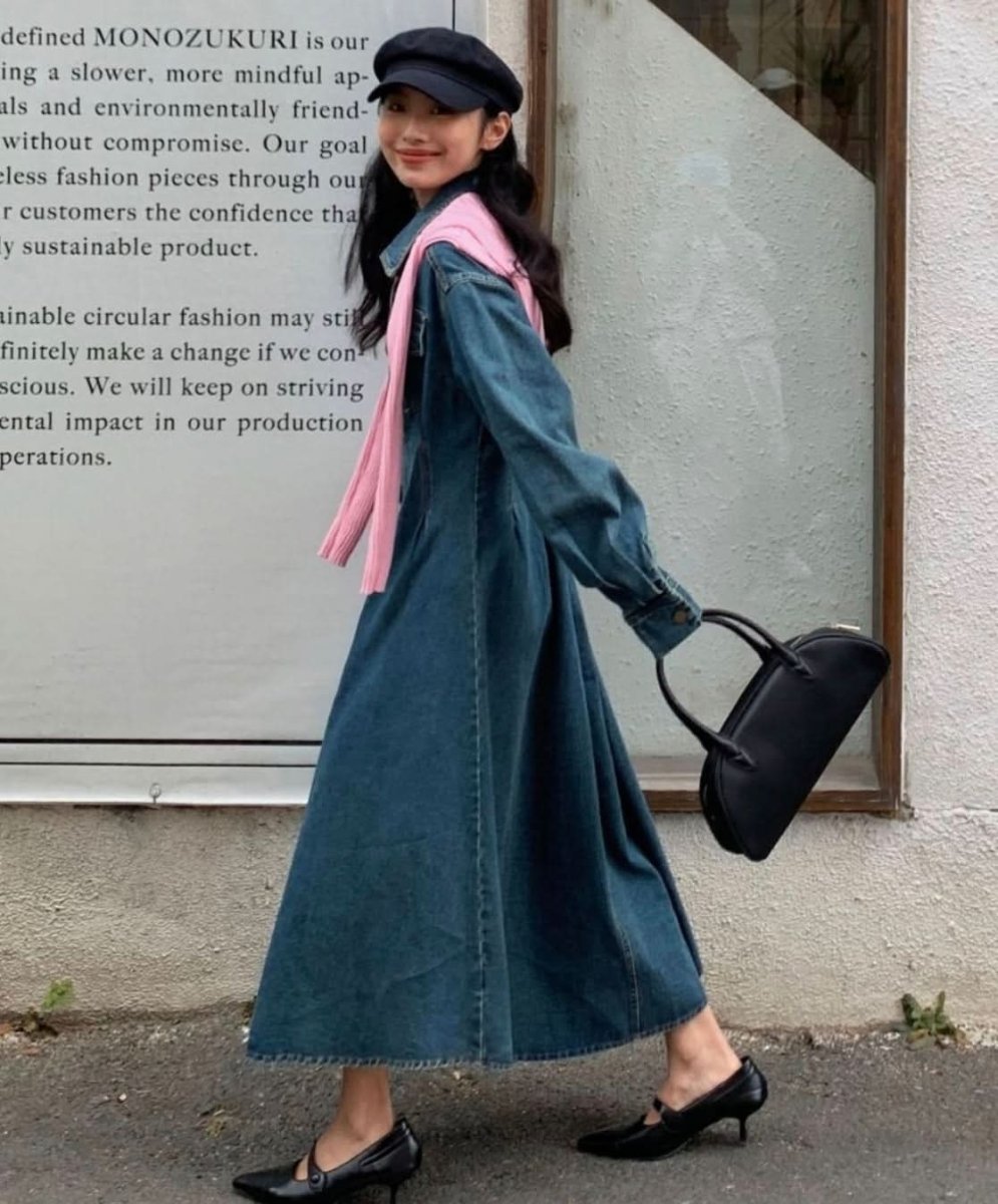 ウォッシュデニムロングフレアワンピース 2色展開 - select store mirror meウォッシュデニムロングフレアワンピース 2色展開201886658mirror meselect store mirror me201886658ライトブルーS