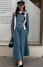 ウォッシュデニムロングフレアワンピース 2色展開 - select store mirror meウォッシュデニムロングフレアワンピース 2色展開201886658mirror meselect store mirror me201886658ライトブルーS