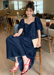 デニムパフスリーブ切り替えフレアワンピース 2色展開 - select store mirror meデニムパフスリーブ切り替えフレアワンピース 2色展開202408703mirror meselect store mirror me202408703ライトブルーS