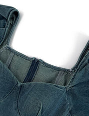 デニムパフスリーブ切り替えフレアワンピース 2色展開 - select store mirror meデニムパフスリーブ切り替えフレアワンピース 2色展開202408703mirror meselect store mirror me202408703ライトブルーS