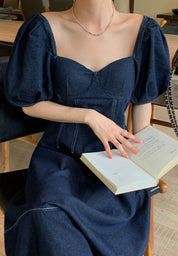 デニムパフスリーブ切り替えフレアワンピース 2色展開 - select store mirror meデニムパフスリーブ切り替えフレアワンピース 2色展開202408703mirror meselect store mirror me202408703ライトブルーS