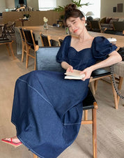 デニムパフスリーブ切り替えフレアワンピース 2色展開 - select store mirror meデニムパフスリーブ切り替えフレアワンピース 2色展開202408703mirror meselect store mirror me202408703ライトブルーS