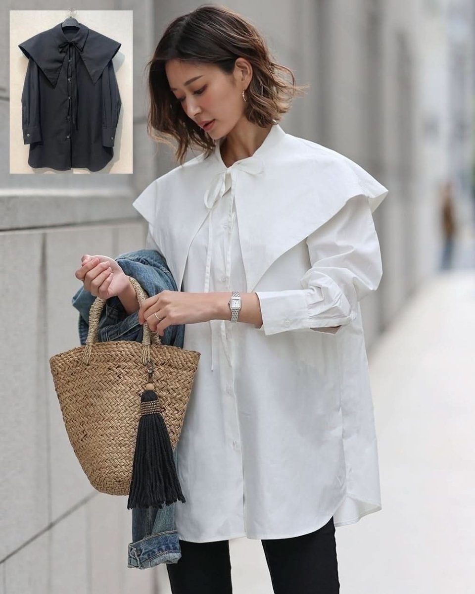 【動画あり】ビックカラー付きとろみブラウス 2色展開 - select store mirror me【動画あり】ビックカラー付きとろみブラウス 2色展開203503771mirror meselect store mirror me203503771ホワイトS