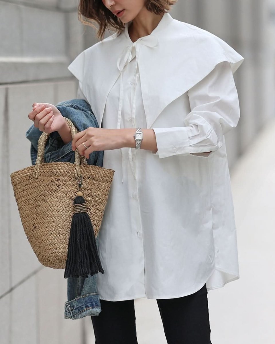 【動画あり】ビックカラー付きとろみブラウス 2色展開 - select store mirror me【動画あり】ビックカラー付きとろみブラウス 2色展開203503771mirror meselect store mirror me203503771ホワイトS