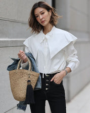 【動画あり】ビックカラー付きとろみブラウス 2色展開 - select store mirror me【動画あり】ビックカラー付きとろみブラウス 2色展開203503771mirror meselect store mirror me203503771ホワイトS