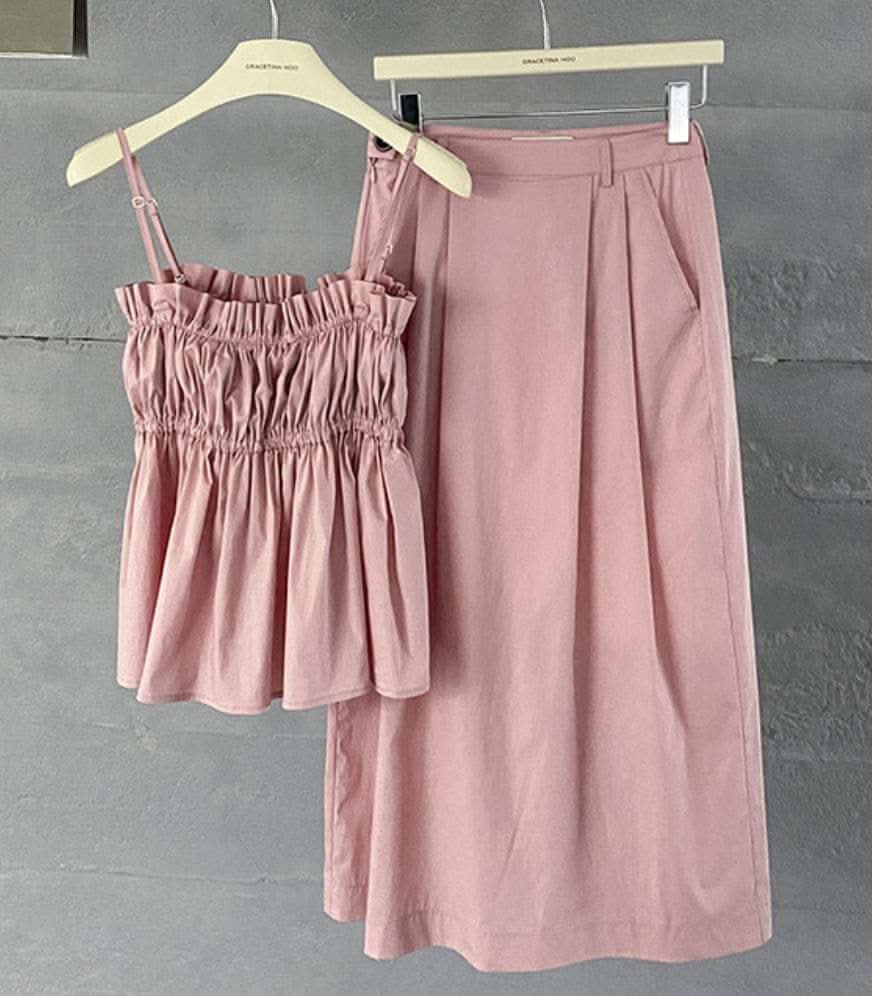 【動画あり】ギャザーキャミスカートセットアップ 2色展開 - select store mirror me【動画あり】ギャザーキャミスカートセットアップ 2色展開204228686mirror meselect store mirror me204228686ピンクS