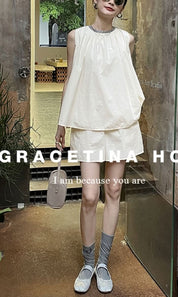 【動画あり】ラメノースリーブパンツセットアップ 2色展開 - select store mirror me【動画あり】ラメノースリーブパンツセットアップ 2色展開204749857mirror meselect store mirror me204749857ホワイトS