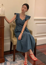 【動画あり】バックリボンデニムフレアショルダーワンピース 2色展開 - select store mirror me【動画あり】バックリボンデニムフレアショルダーワンピース 2色展開206551216mirror meselect store mirror me206551216ライトブルーS