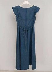 【動画あり】バックリボンデニムフレアショルダーワンピース 2色展開 - select store mirror me【動画あり】バックリボンデニムフレアショルダーワンピース 2色展開206551216mirror meselect store mirror me206551216ライトブルーS