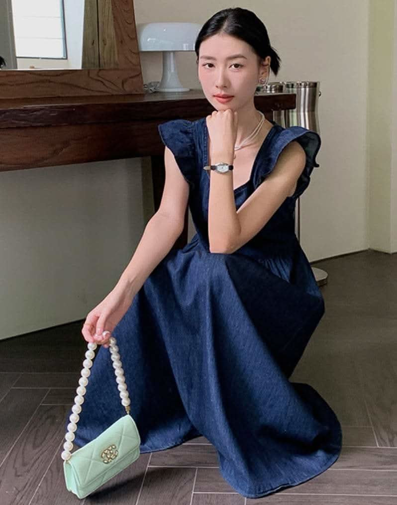 【動画あり】バックリボンデニムフレアショルダーワンピース 2色展開 - select store mirror me【動画あり】バックリボンデニムフレアショルダーワンピース 2色展開206551216mirror meselect store mirror me206551216ライトブルーS