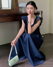 【動画あり】バックリボンデニムフレアショルダーワンピース 2色展開 - select store mirror me【動画あり】バックリボンデニムフレアショルダーワンピース 2色展開206551216mirror meselect store mirror me206551216ライトブルーS