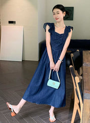 【動画あり】バックリボンデニムフレアショルダーワンピース 2色展開 - select store mirror me【動画あり】バックリボンデニムフレアショルダーワンピース 2色展開206551216mirror meselect store mirror me206551216ライトブルーS