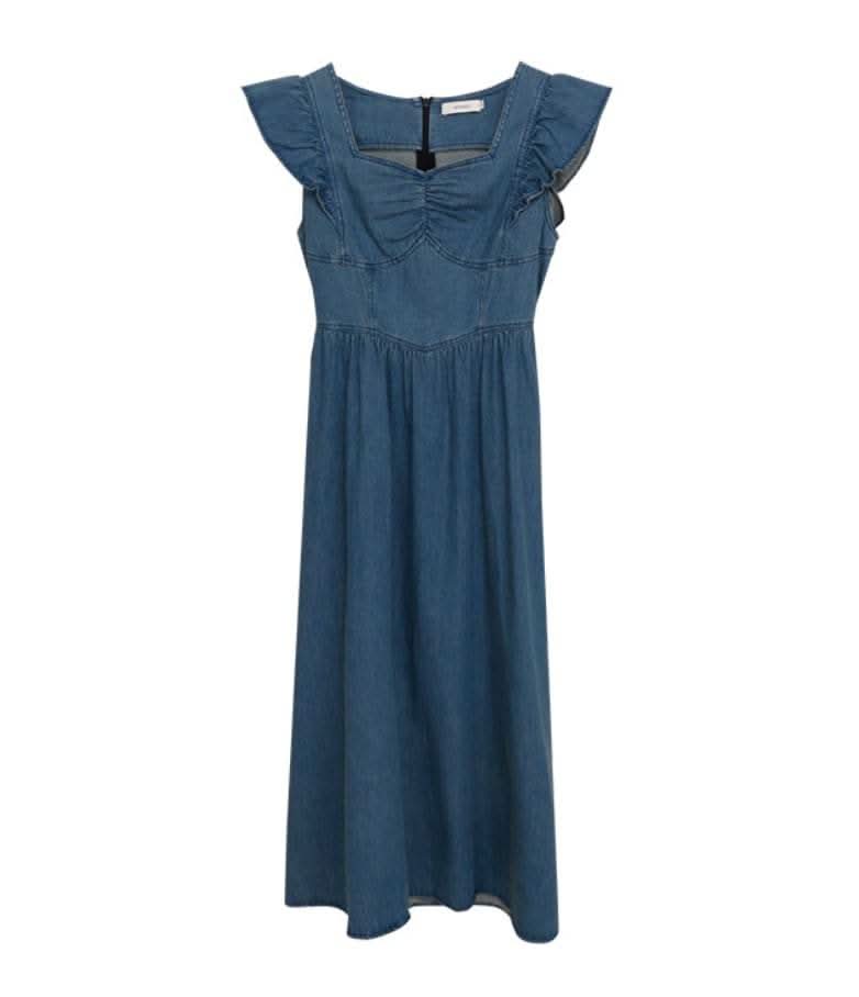 【動画あり】バックリボンデニムフレアショルダーワンピース 2色展開 - select store mirror me【動画あり】バックリボンデニムフレアショルダーワンピース 2色展開206551216mirror meselect store mirror me206551216ライトブルーS