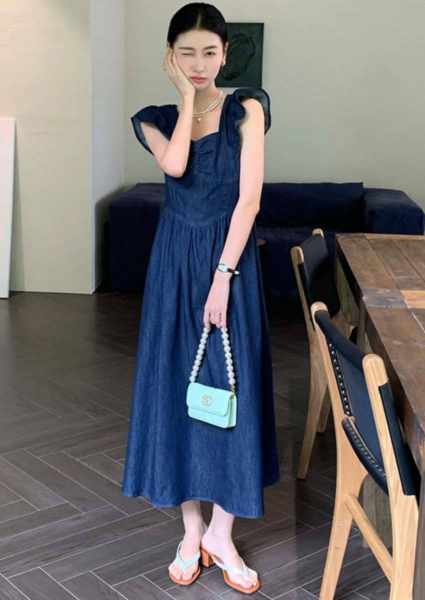 【動画あり】バックリボンデニムフレアショルダーワンピース 2色展開 - select store mirror me【動画あり】バックリボンデニムフレアショルダーワンピース 2色展開206551216mirror meselect store mirror me206551216ライトブルーS