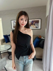 <インスタグラマー様ご愛用>【動画あり】ワンショルダーデザインペプラムトップス 2色展開 - select store mirror me<インスタグラマー様ご愛用>【動画あり】ワンショルダーデザインペプラムトップス 2色展開207593431mirror meselect store mirror me207593431ホワイトS