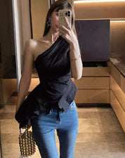 <インスタグラマー様ご愛用>【動画あり】ワンショルダーデザインペプラムトップス 2色展開 - select store mirror me<インスタグラマー様ご愛用>【動画あり】ワンショルダーデザインペプラムトップス 2色展開207593431mirror meselect store mirror me207593431ホワイトS