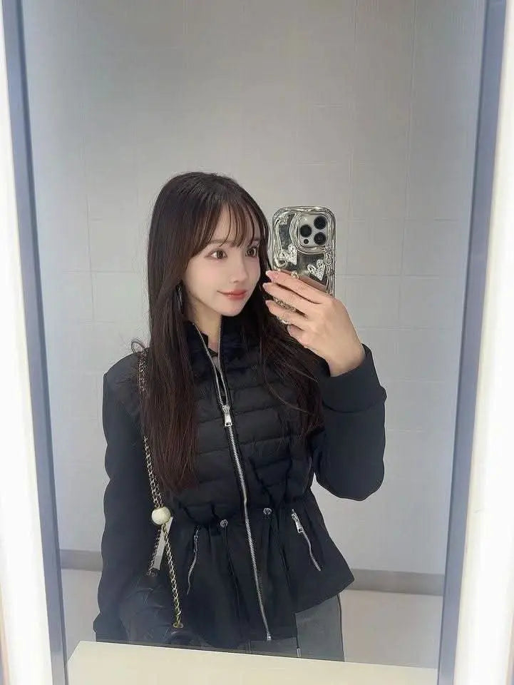 <インスタグラマー様ご愛用><即納在庫あり>待望の再入荷【動画あり】【高品質】ホワイトダックダウンぺプラム切り替えダウンジャケット 2色展開 mirror me