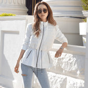 <インスタグラマー様ご愛用><即納在庫あり>待望の再入荷【動画あり】【高品質】ホワイトダックダウンぺプラム切り替えダウンジャケット 2色展開 mirror me