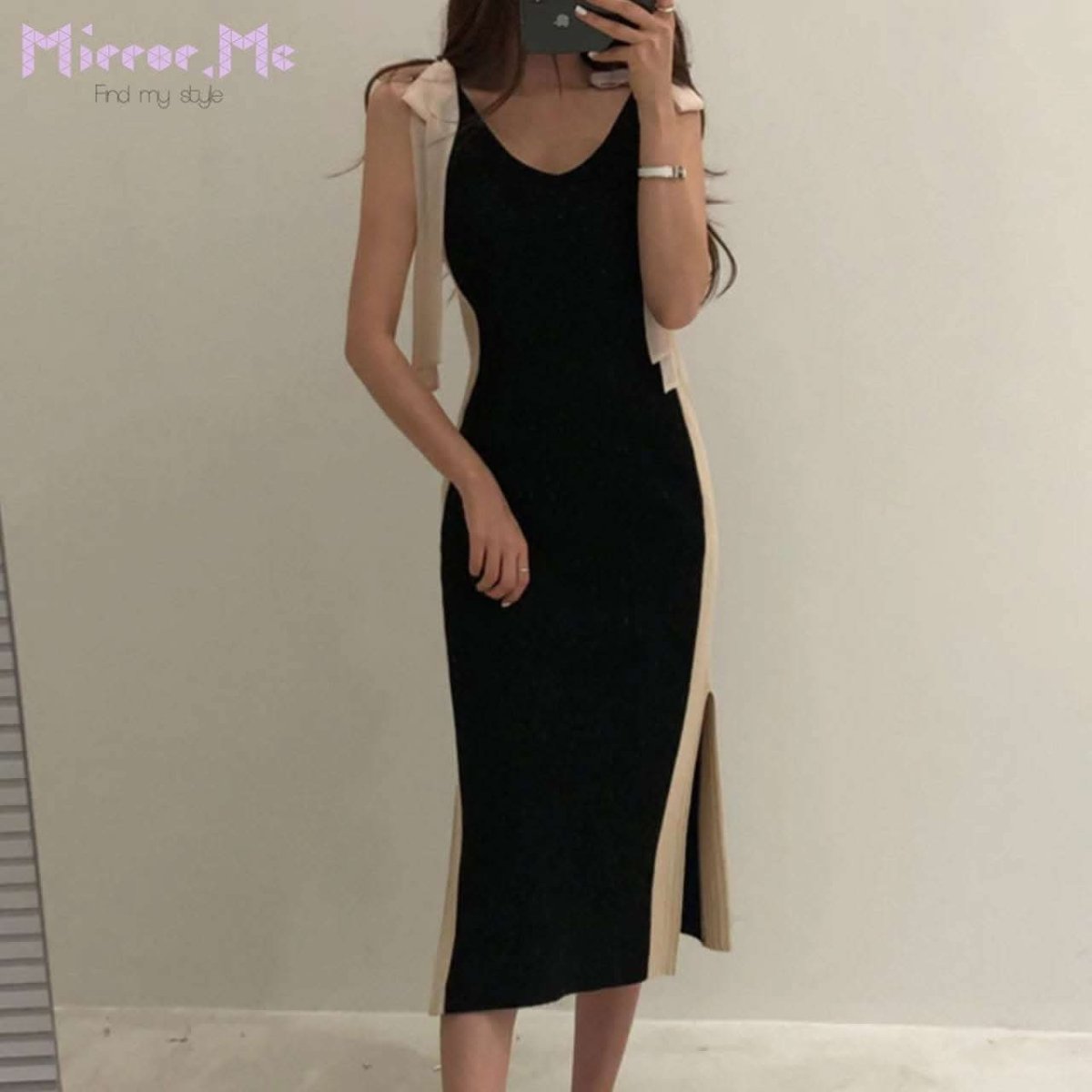 <インスタグラマー様ご愛用>【動画あり】バイカラーショルダーリボンスリットリブニットワンピース 2色展開 - select store mirror me<インスタグラマー様ご愛用>【動画あり】バイカラーショルダーリボンスリットリブニットワンピース 2色展開68654283mirror meselect store mirror me68654283ベージュ