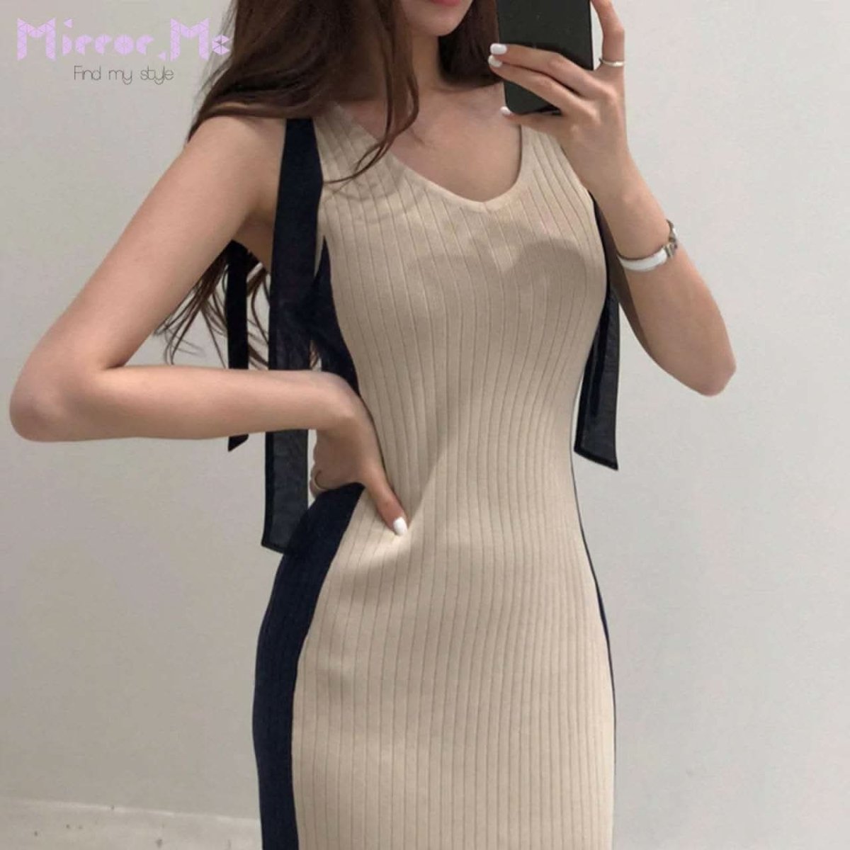 <インスタグラマー様ご愛用>【動画あり】バイカラーショルダーリボンスリットリブニットワンピース 2色展開 - select store mirror me<インスタグラマー様ご愛用>【動画あり】バイカラーショルダーリボンスリットリブニットワンピース 2色展開68654283mirror meselect store mirror me68654283ベージュ