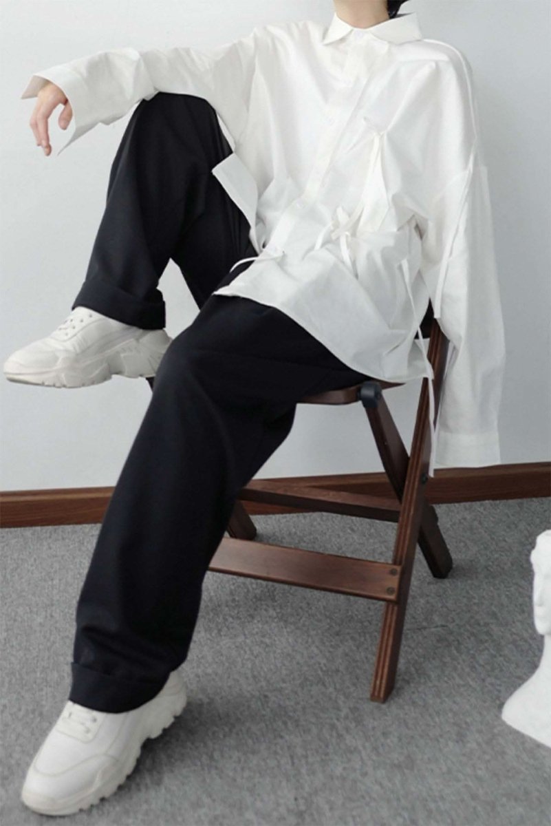 【サイズ展開豊富】アシンメトリーデザイン華奢リボンユニークシャツ 2色展開 - select store mirror me【サイズ展開豊富】アシンメトリーデザイン華奢リボンユニークシャツ 2色展開91329790mirror meselect store mirror me91329790ホワイト S