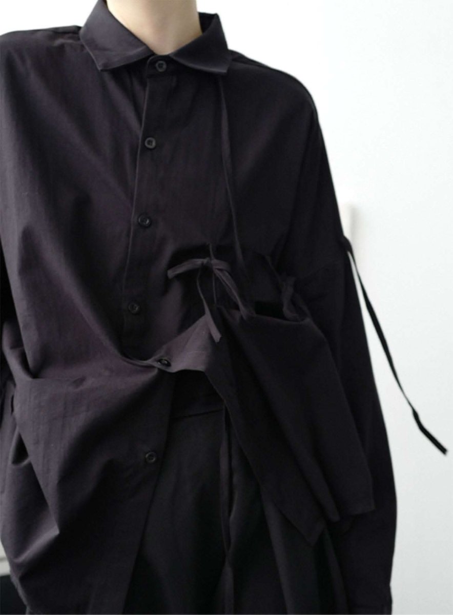 【サイズ展開豊富】アシンメトリーデザイン華奢リボンユニークシャツ 2色展開 - select store mirror me【サイズ展開豊富】アシンメトリーデザイン華奢リボンユニークシャツ 2色展開91329790mirror meselect store mirror me91329790ホワイト S