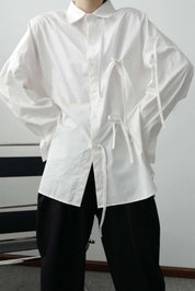 【サイズ展開豊富】アシンメトリーデザイン華奢リボンユニークシャツ 2色展開 - select store mirror me【サイズ展開豊富】アシンメトリーデザイン華奢リボンユニークシャツ 2色展開91329790mirror meselect store mirror me91329790ホワイト S