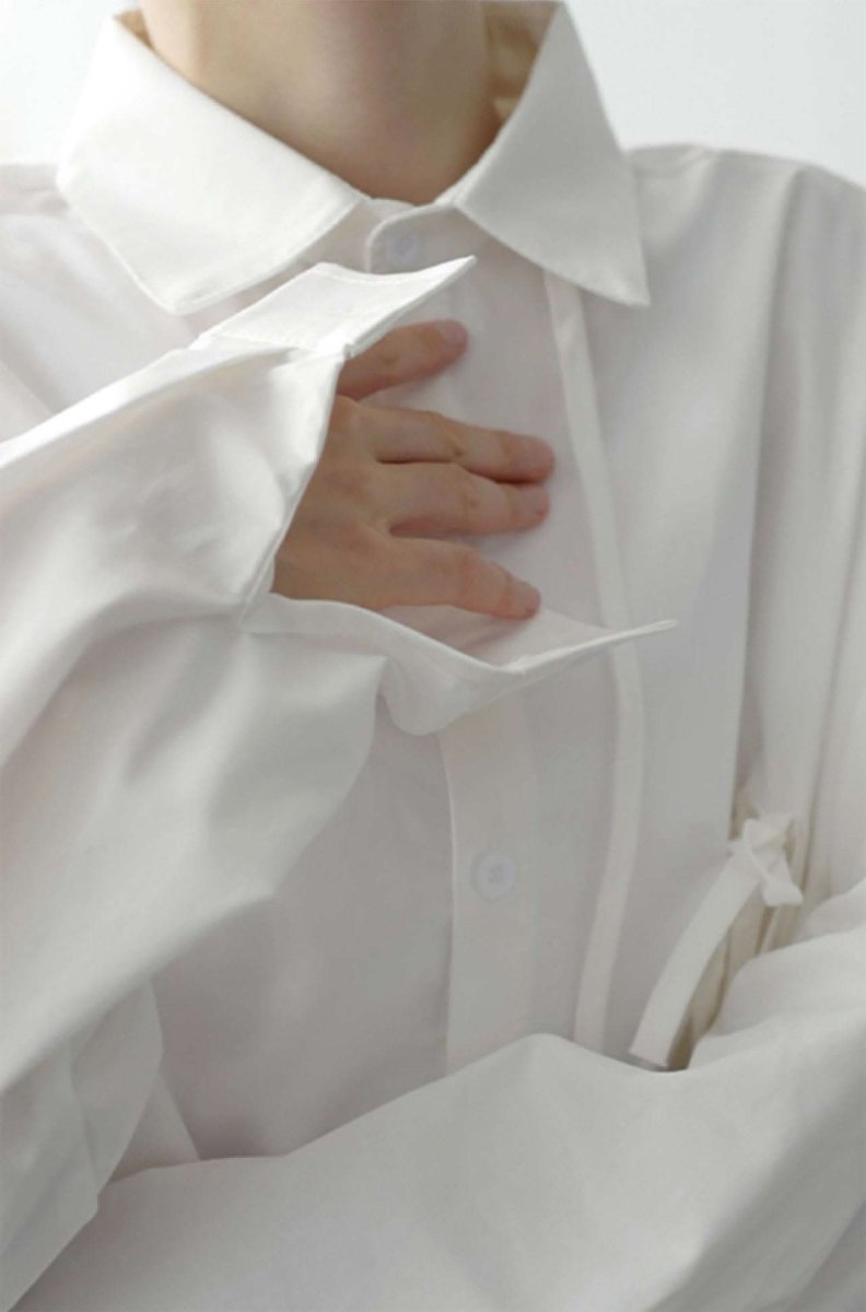 【サイズ展開豊富】アシンメトリーデザイン華奢リボンユニークシャツ 2色展開 - select store mirror me【サイズ展開豊富】アシンメトリーデザイン華奢リボンユニークシャツ 2色展開91329790mirror meselect store mirror me91329790ホワイト S